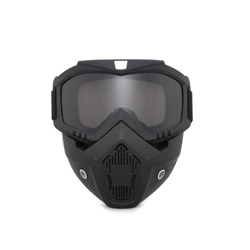 Baceyong Motorradbrille Motocross Motorradbrille Abnehmbare Brille UV-Schutz Skifahren Radfahren Jethelm Maske von Baceyong