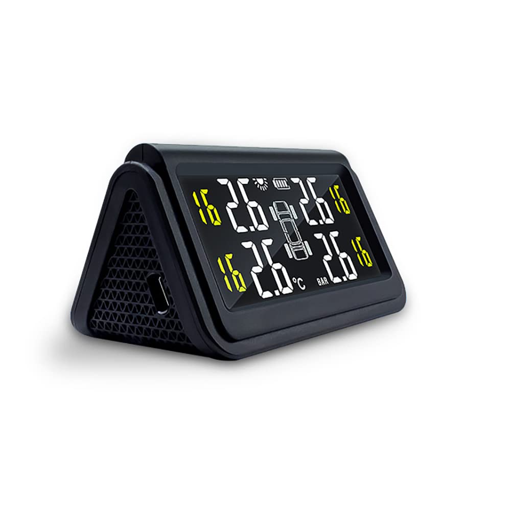 Baceyong Reifendrucküberwachungssystem; LCD-Display mit 4 externen Sensoren; Drahtloses wasserdichtes Solar-TPMS Baceyong Reifendrucküberwachungssystem; LCD-Display mit 4 externen Sensoren; Drahtloses wasserdichtes Solar-TPMS von Baceyong