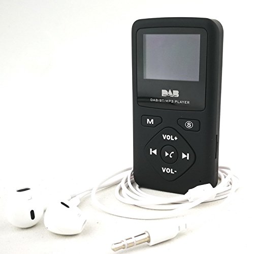 Digitales Radio im Taschenformat, Baceyong Persönliches FM-Stereoradio mit Kopfhörer MP3 Bluetooth-Freisprechfunktion 4.0 32G, Schwarz, leicht, kompakt, DAB/DAB 87,5–108 MHz von Baceyong