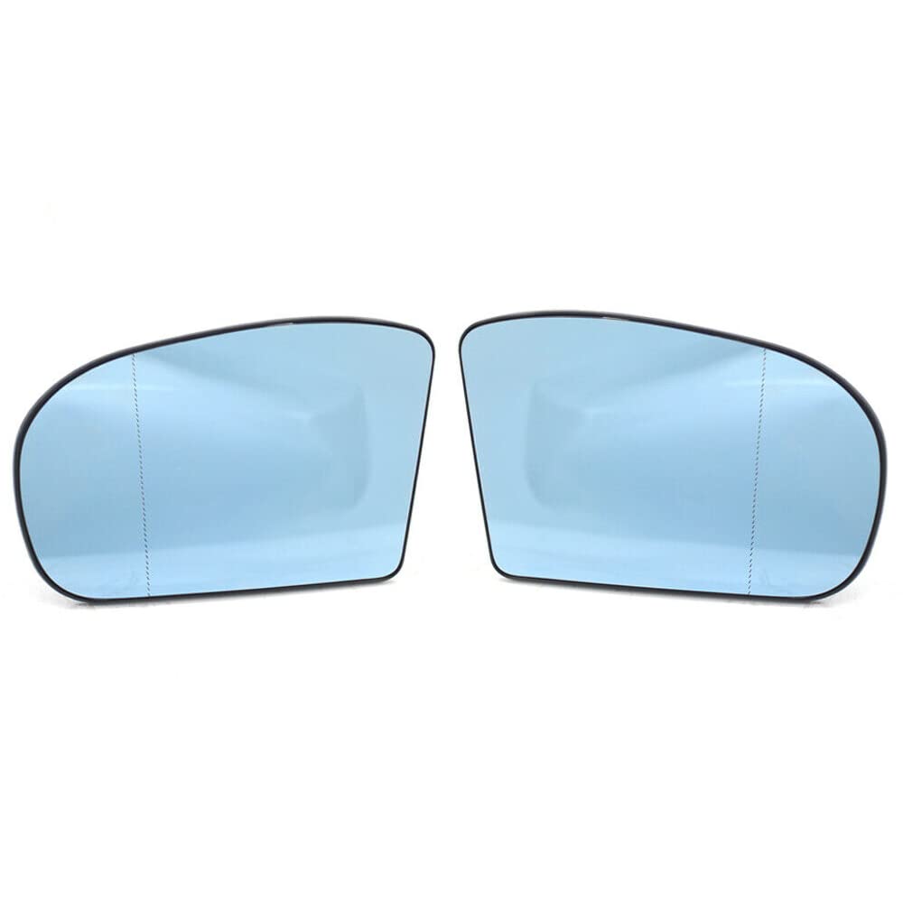 Für M-ercedes Benz W203 W211, Baceyong Links/Rechts Spiegelglaslinse Ersatz Blau/Weiß 2038100121 2038101021 Heizung mit Rückplatte von Baceyong