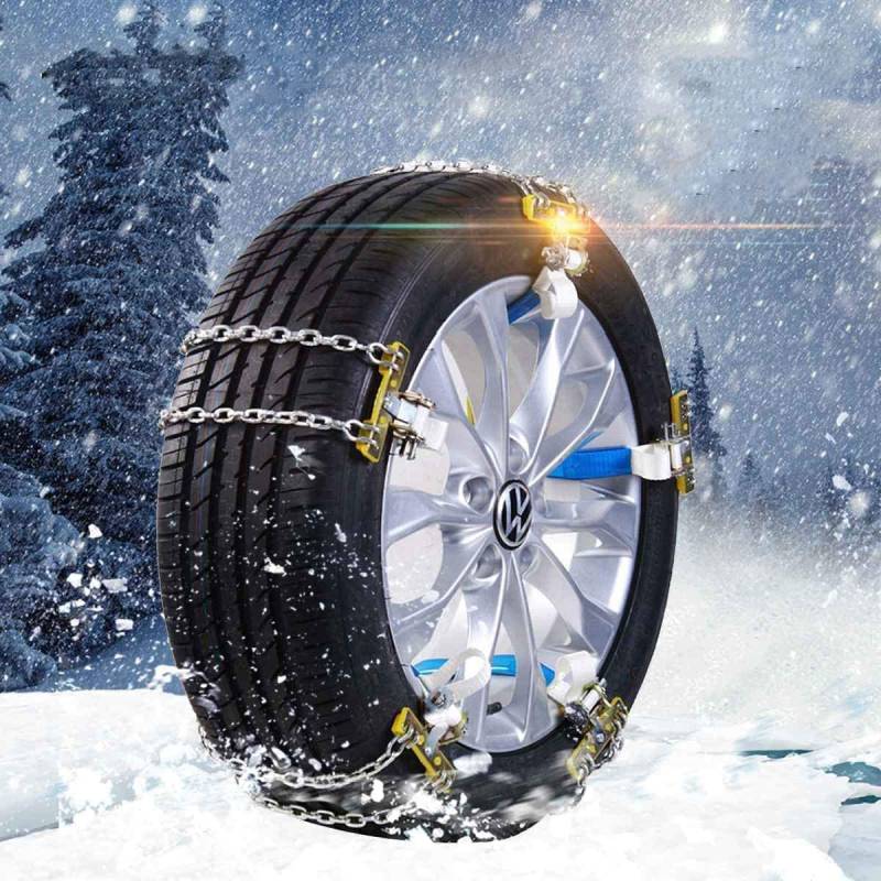 Schneeketten, Baceyong einstellbar 10 Stück Anti-Skid Schnee Notfall Traktion Auto Winter Schnee Reifenketten, Größe L 235-285mm von Baceyong