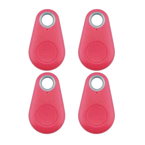 Smart Bluetooth Trackers, Baceyong 4er Pack Mini Key Finders Schlüsselfinder, mit Anti-Verlust-Alarm, Universal für Kinder Ältere Haustier Autoschlüssel Gepäck, iOS und Android-kompatibel, Rosa Rot von Baceyong