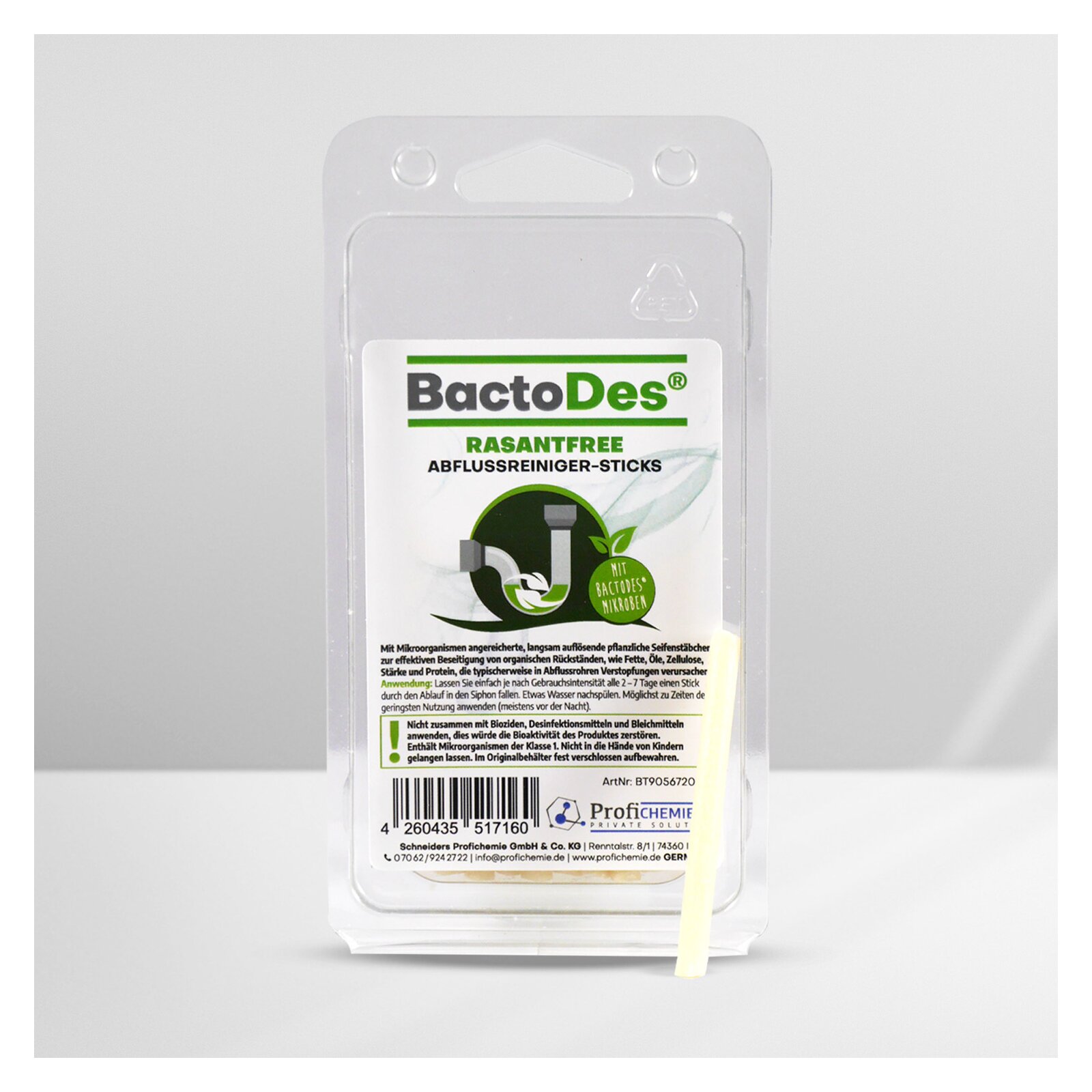 BactoDes® RasantFree Abflussreiniger-STICKS von BactoDes