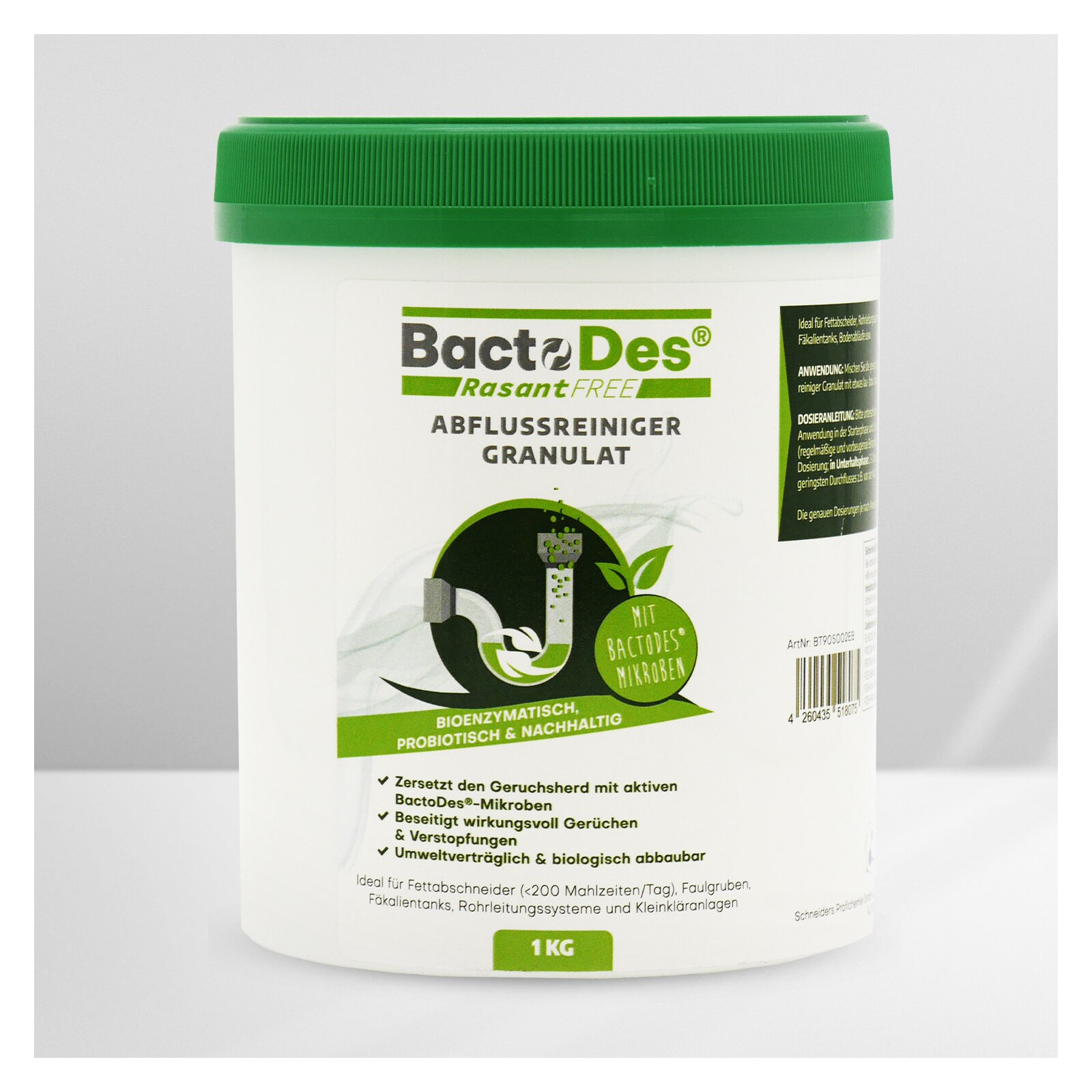 BactoDes® RasantFree Granulat - Abflussreiniger u. Bioaktivator von BactoDes