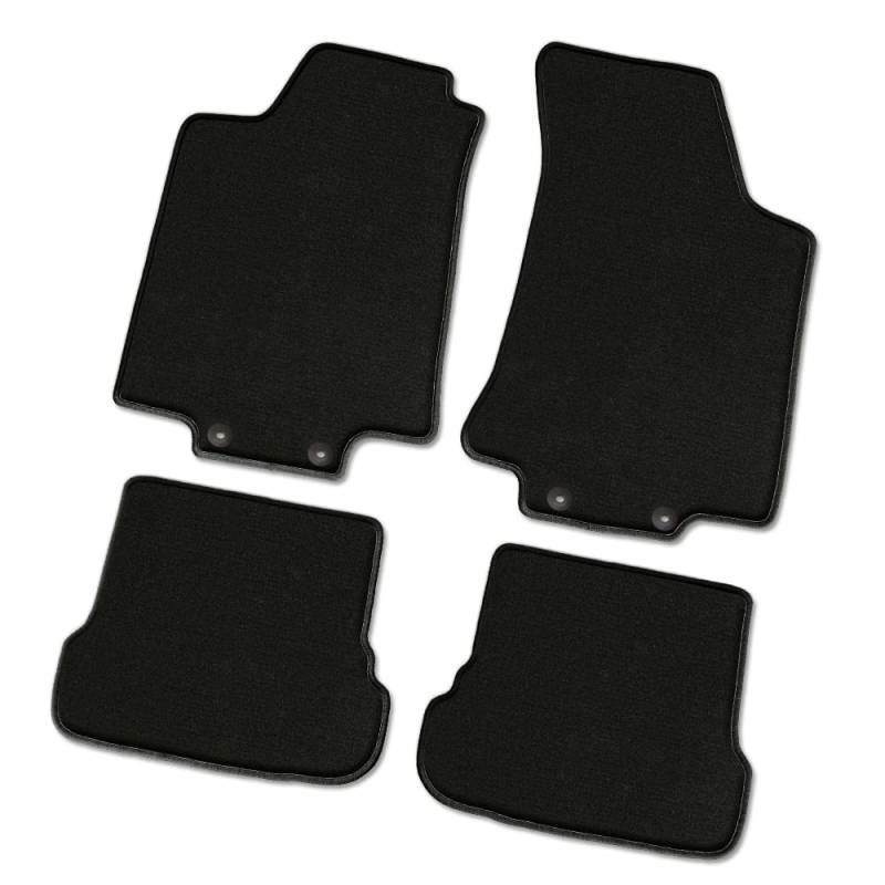 Bär-AfC Auto Fußmatten Supreme passend für VW Passat 3B 3BG B5 1997-2005 BEF oval, Autoteppiche Velours Schwarz, Rand Kettelung Schwarz, Set 4-teilig, VW04494 von Bär-AfC