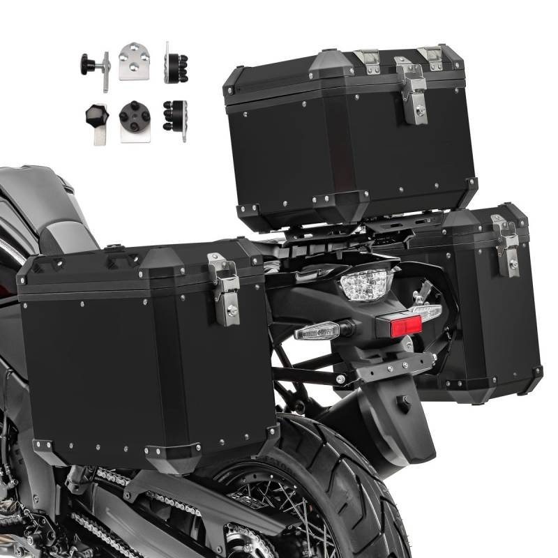 Alu Koffer Set + Topcase für Honda Africa Twin 1100 GX38-45 schwarz von Bagtecs