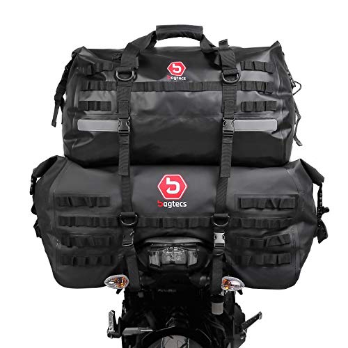 Motorrad Hecktasche Set Bagtecs SX70 + XB50 Volumen 120 L Dry Bag Wasserdicht von Bagtecs
