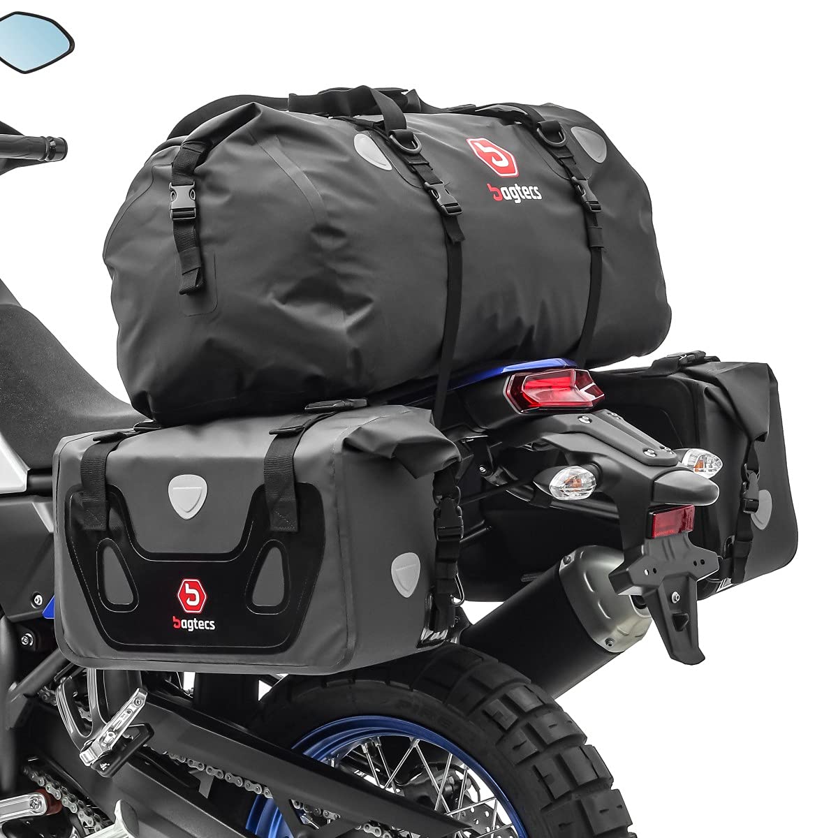 Motorrad Satteltaschen mit Hecktasche Bagtecs RB25 + XF80 Drybag Vol. 130L von Bagtecs