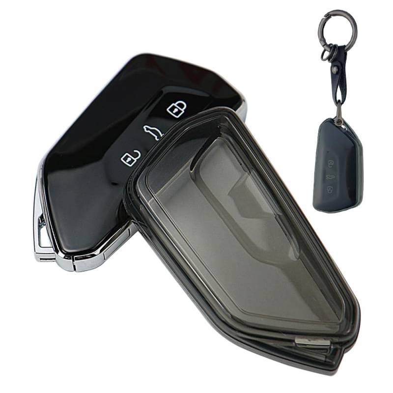 Baisirui Autoschlüssel Hülle Kompatibel mit VW Golf 8 TPU Cover Schlüsselhülle Schutzhülle Auto Schlüssel Zubehör (schwarz) von Baisirui