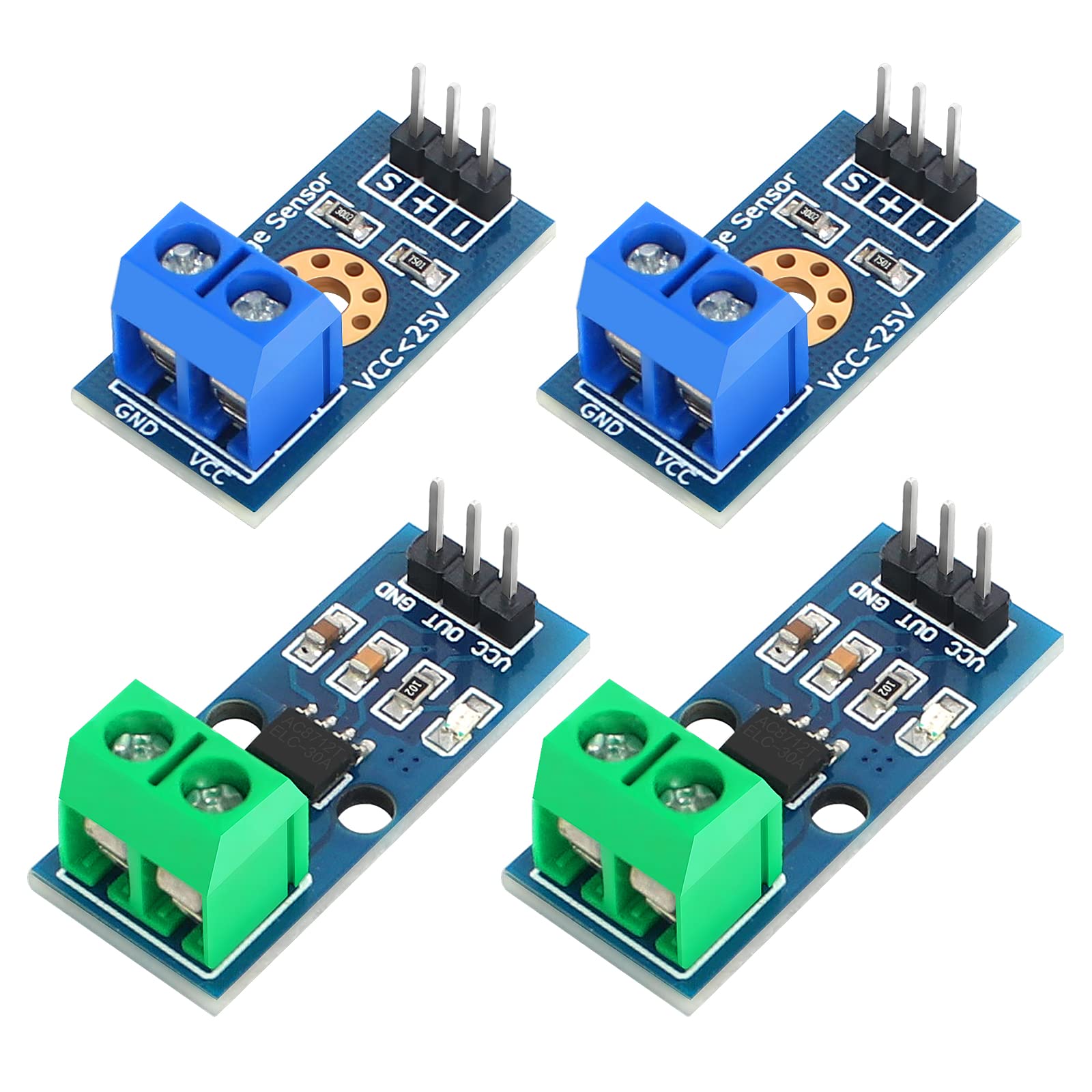 ACS712 30A Stromsensor Range Modul und DC0-25V Spannungssensor 4 Stück 3 Pins Current Sensor Hall-Effekt Stromsensormodul Voltage Terminal Sensor für Arduino ACS712 30A Stromsensor Range Modul und DC0-25V Spannungssensor 4 Stück 3 Pins Current Sensor Hall-Effekt Stromsensormodul Voltage Terminal Sensor für Arduino von Baiyuanli