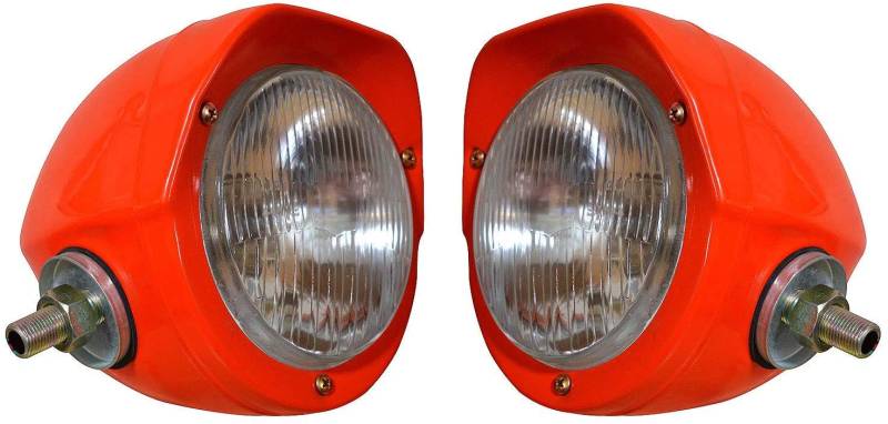 Scheinwerfer Montageset orange mit 12V Birnen passend für Fiat Traktor 450 480 550 640 und Long Universal UTB 445 530 550 640 von Bajato
