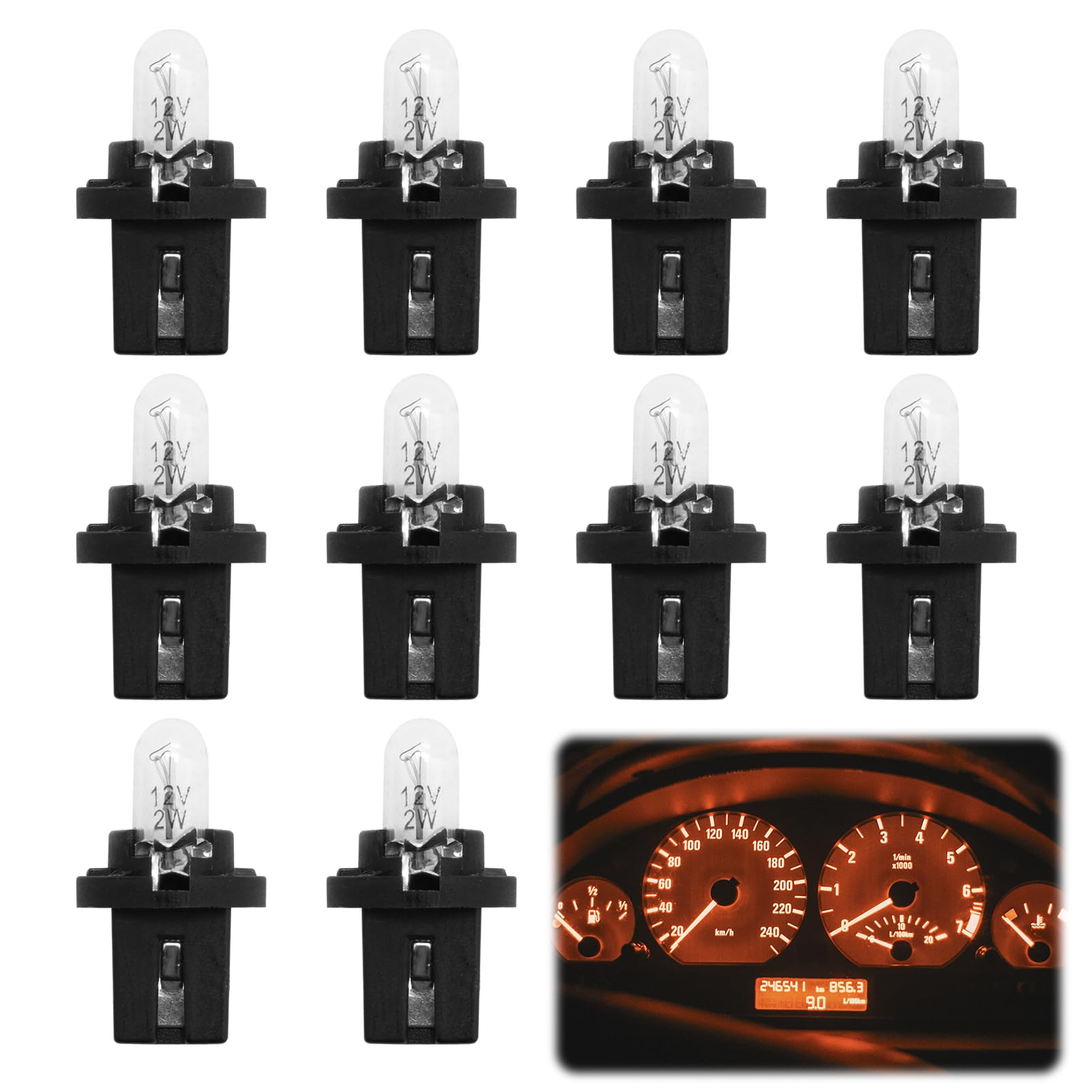 10 Stück Armaturenbrett-Leuchtmittel DC 12 V 1,2 W T5 mit direktem Anschluss, Anzeigelampe, Zentralsteuerung, Dash Light für Auto, Motorrad, Innenbereich, Geschwindigkeitsinstrument, hellgelb 10 Stück Armaturenbrett-Leuchtmittel DC 12 V 1,2 W T5 mit direktem Anschluss, Anzeigelampe, Zentralsteuerung, Dash Light für Auto, Motorrad, Innenbereich, Geschwindigkeitsinstrument, hellgelb von BakeWhiz