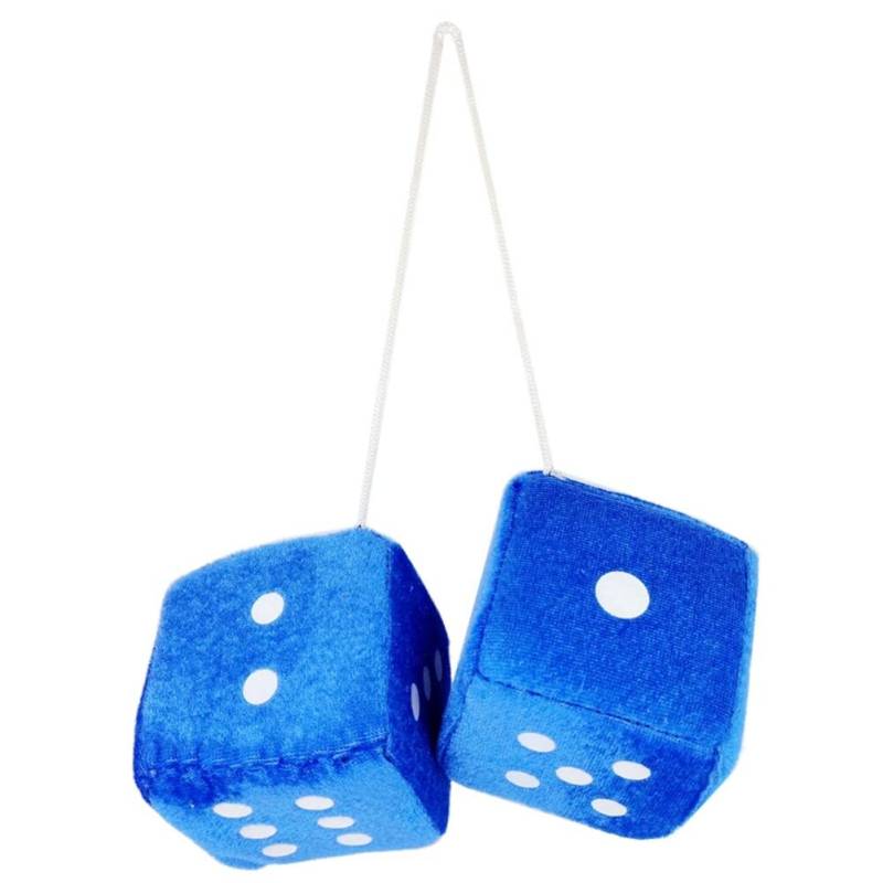 BakerMiche 1 Paar flauschige Würfel Autospiegel Hängewürfel Retro Quadrat Plüsch Fuzzy Würfel Auto Rückspiegel Dekoration Auto Innenausstattung Blau, GZZF-LT2305-00233-05, 7cmx7cmx7cm von BakerMiche
