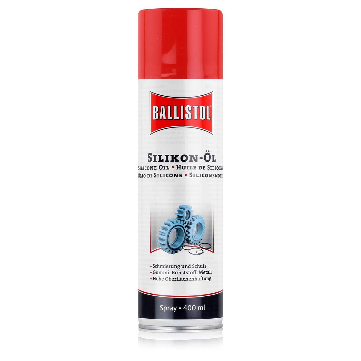 BALLISTOL 25307 Silikon-Öl 400ml Spray – Mineralöl-freie Schmierung für Gummi, Polymere, Plastik, Metalle - Säurefrei von BALLISTOL