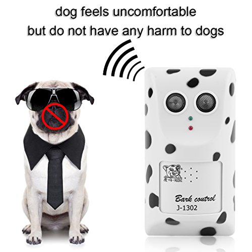 BallylellyHumanely Ultraschall-Anti-Anti-Bell-Kontrollgerät Stop-Dog-Belling-Schalldämpfer (Farbe: Schwarz/Weiß) von Ballylelly