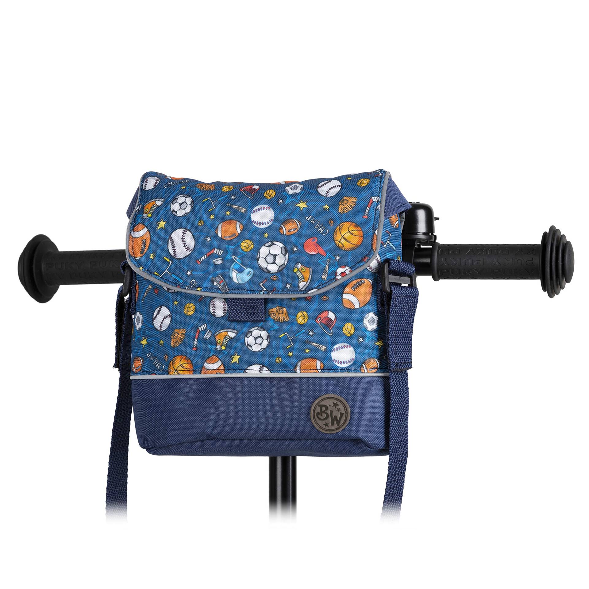 BAMBINIWELT Lenkertasche Tasche kompatibel mit Puky mit Woom Laufrad Räder Roller Fahrrad Fahrradtasche für Kinder wasserabweisend mit Schultergurt (Modell 1) von BambiniWelt by Rafael K.