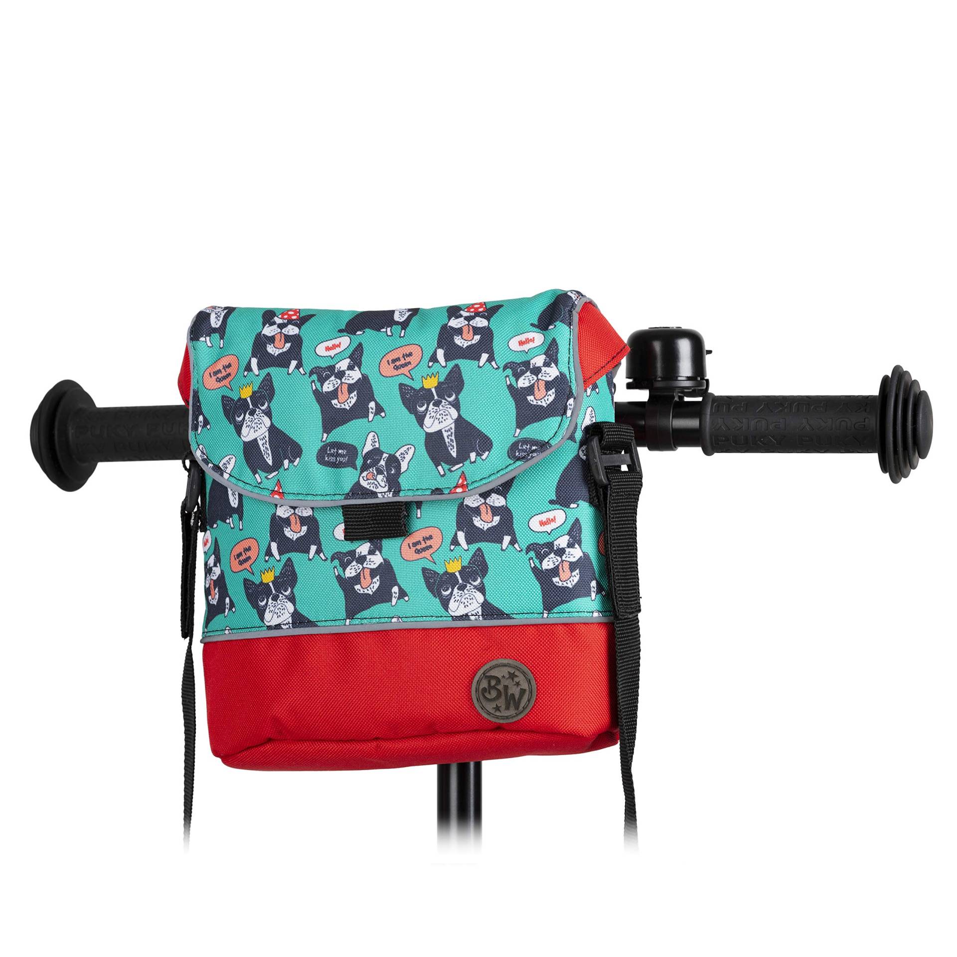 BAMBINIWELT Lenkertasche Tasche kompatibel mit Puky mit Woom Laufrad Räder Roller Fahrrad Fahrradtasche für Kinder wasserabweisend mit Schultergurt (Modell 15) von BambiniWelt by Rafael K.