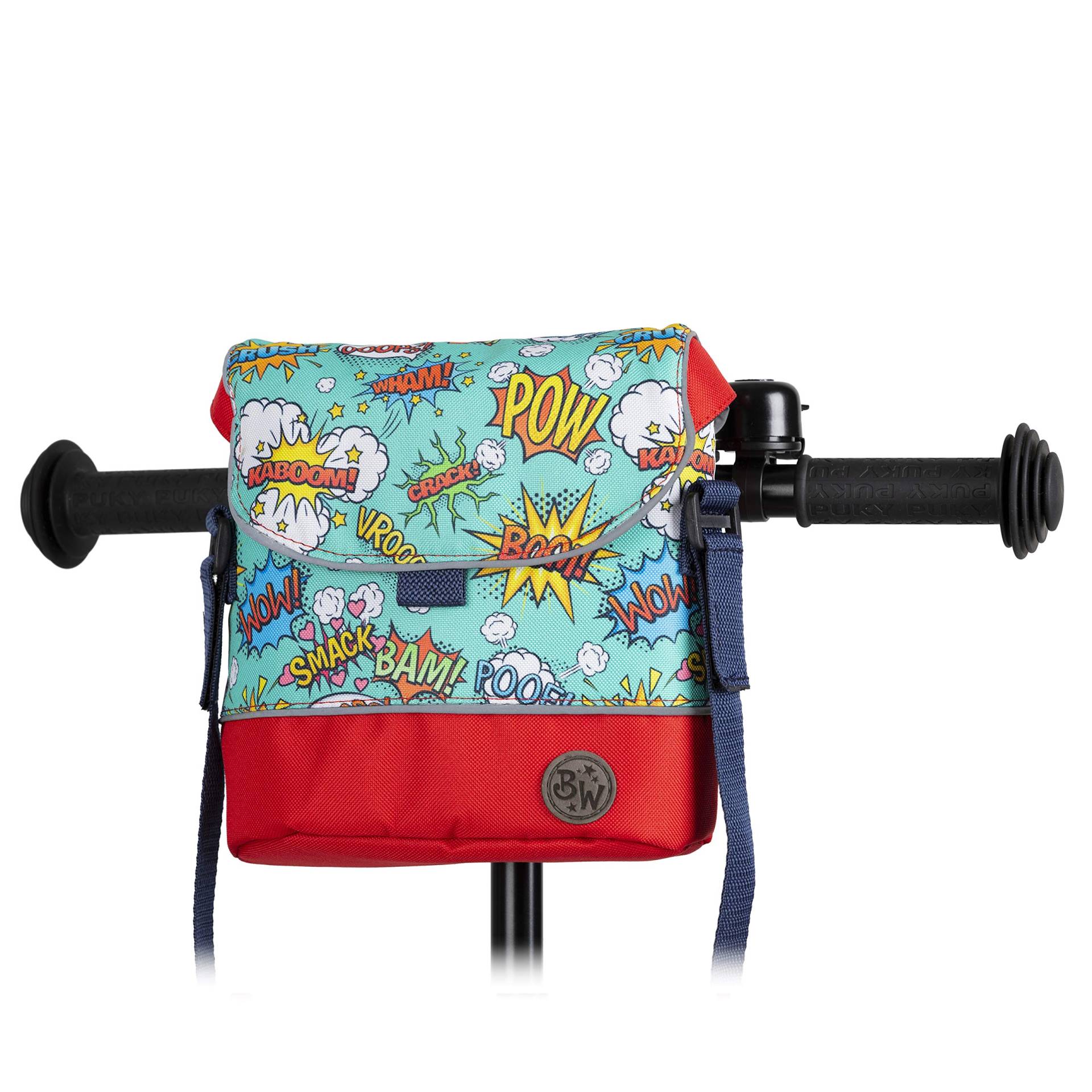 BAMBINIWELT Lenkertasche Tasche kompatibel mit Puky mit Woom Laufrad Räder Roller Fahrrad Fahrradtasche für Kinder wasserabweisend mit Schultergurt (Modell 23) von BambiniWelt by Rafael K.