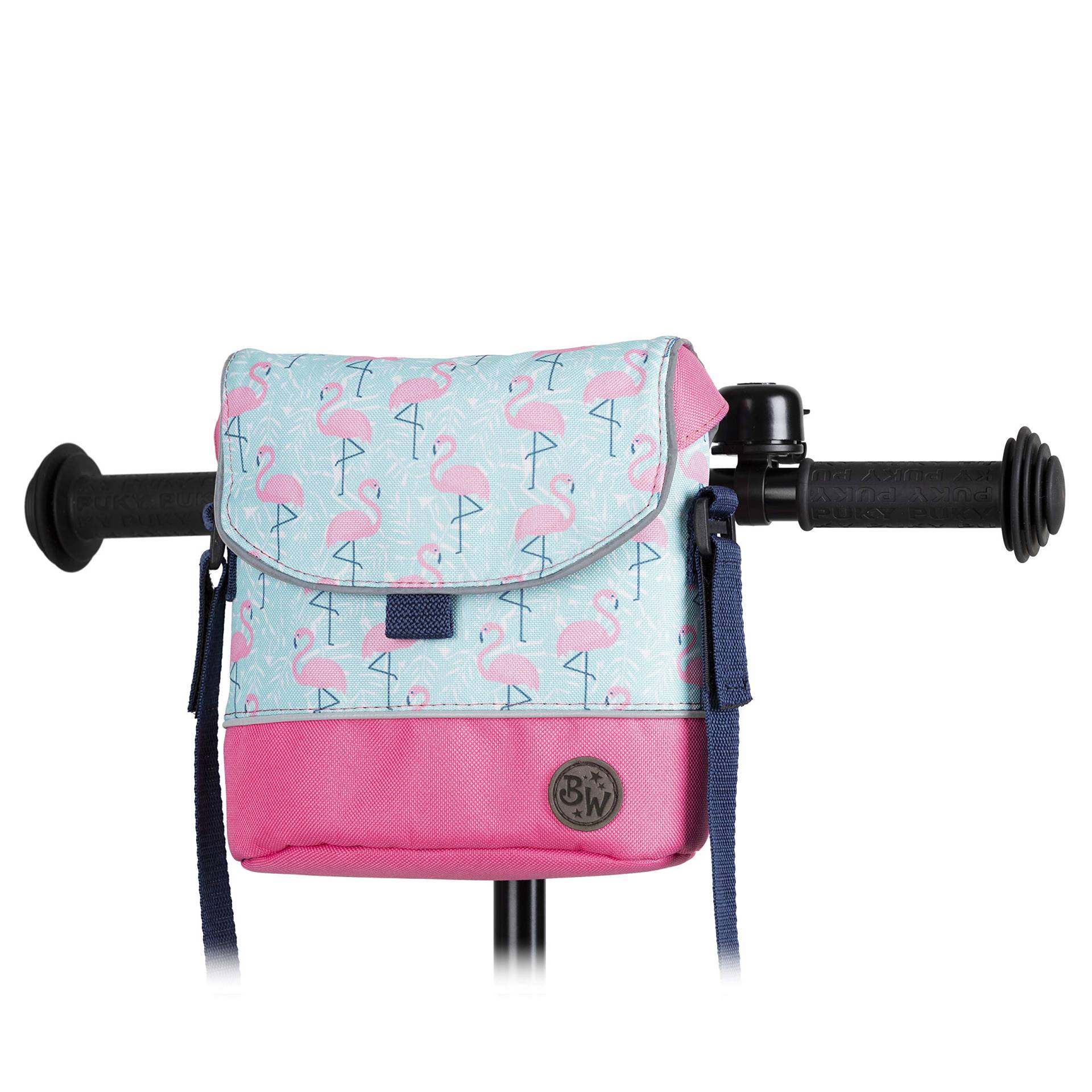 BAMBINIWELT Lenkertasche Tasche kompatibel mit Puky mit Woom Laufrad Räder Roller Fahrrad Fahrradtasche für Kinder wasserabweisend mit Schultergurt (Modell 25) von BambiniWelt by Rafael K.