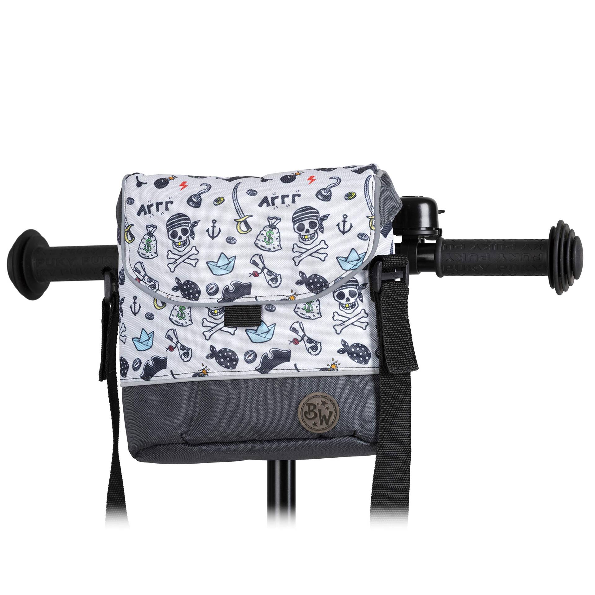 BAMBINIWELT Lenkertasche Tasche kompatibel mit Puky mit Woom Laufrad Räder Roller Fahrrad Fahrradtasche für Kinder wasserabweisend mit Schultergurt (Modell 27) von BambiniWelt by Rafael K.