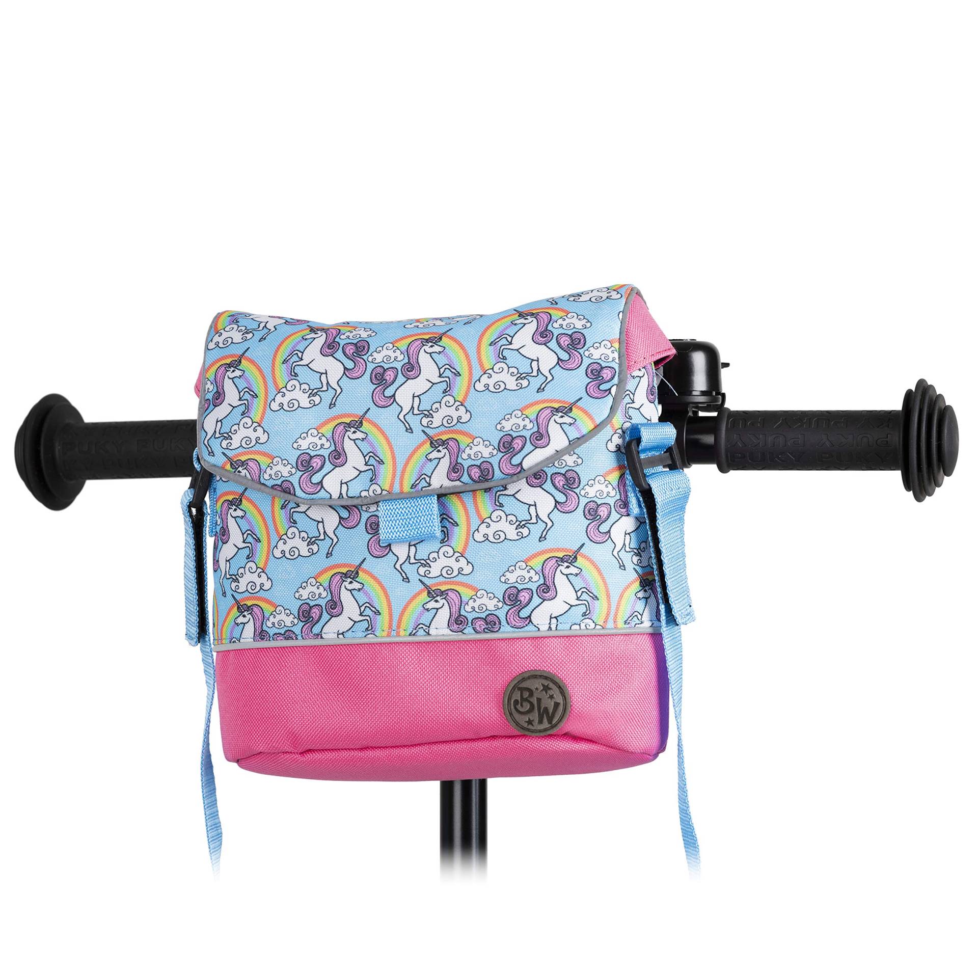 BAMBINIWELT Lenkertasche Tasche kompatibel mit Puky mit Woom Laufrad Räder Roller Fahrrad Fahrradtasche für Kinder wasserabweisend mit Schultergurt (Modell 4) von BambiniWelt by Rafael K.