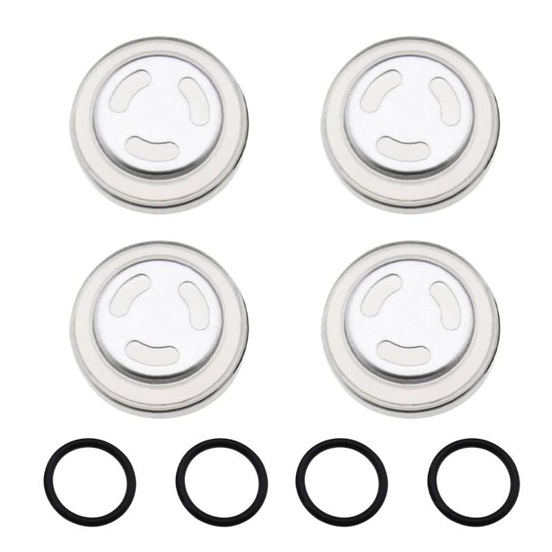 4 Stücke Schauglas Dichtung Reparturkit Bremspumpe Bremsflüssigkeitsbehälter Motorrad Schauglas Sicht Spiegel Dichtung, Hauptbremszylinder Reservoir Sichtspiegel, 18mm, mit Dichtungsring von Bamyli