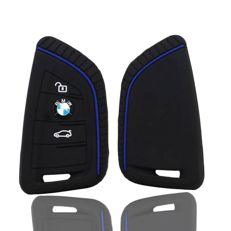 BMW Autoschlüssel Hülle für 1 2 3 5 6 7 Series, Active Tourer F21 F45 F46 F48 X1 F48 X3 X4 X5 X6 F15 F85 F16 F86 - Schlüsseletui Silikon 3 Tasten von Bamyli