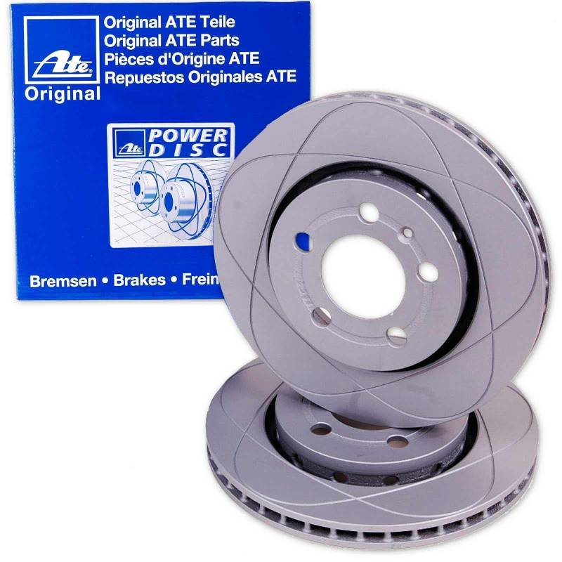 2x ATE PowerDisc Bremsscheiben vorne passend für 5er E60 E61 + 6er E63 E64 von BandelOne