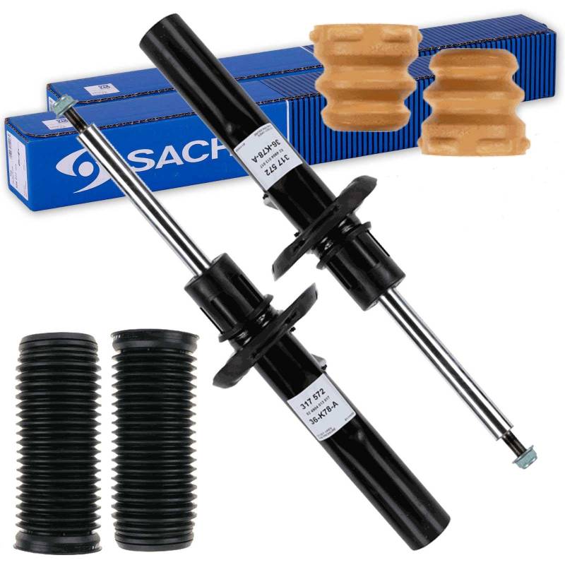 2x SACHS Stoßdämpfer + Protection-Kit vorne für A3 Octavia Golf 5 von BandelOne