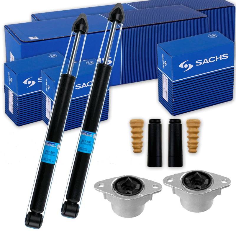 2x SACHS Stoßdämpfer Domlager + Service-Kit hinten passend für Fiesta V von BandelOne
