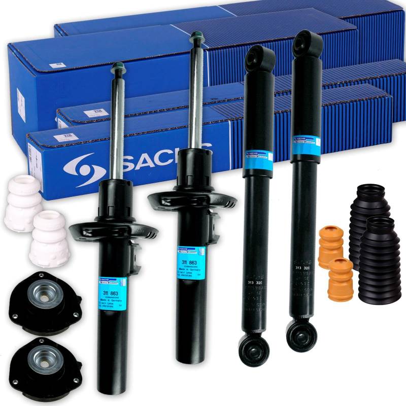 4x SACHS Stoßdämpfer 2x Domlager Protection-Kit vorne + hinten für Caddy 3 von BandelOne