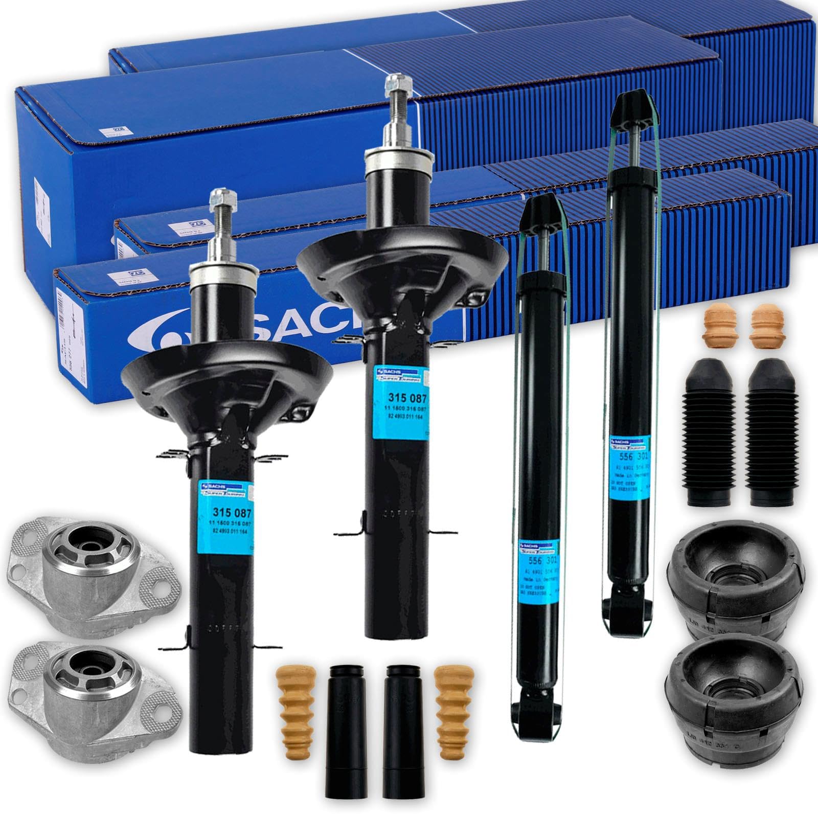 4x SACHS Stoßdämpfer Domlager 2x Protection-Kit vorne + hinten für A3 (8L1) von BandelOne
