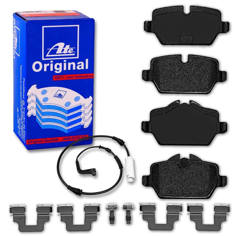 ATE Bremsbeläge + Warnkontakt hinten passend für 1er E81 E87 + 3er E90 E92 von BandelOne