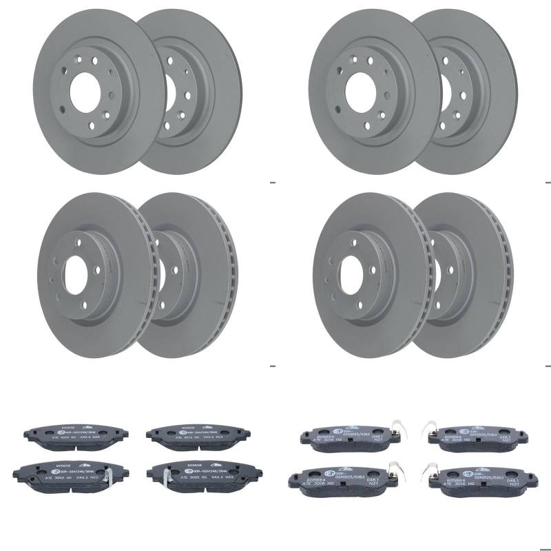 ATE Bremsscheiben + Beläge vorne + hinten passend für CX-3 CX3 DK von BandelOne