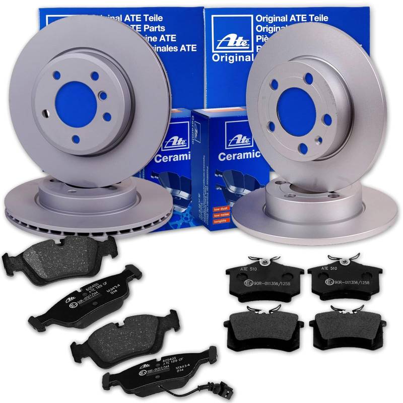 ATE Bremsscheiben + CERAMIC Beläge vorne + hinten für A4 B8 8K + A5 8T 8F von BandelOne
