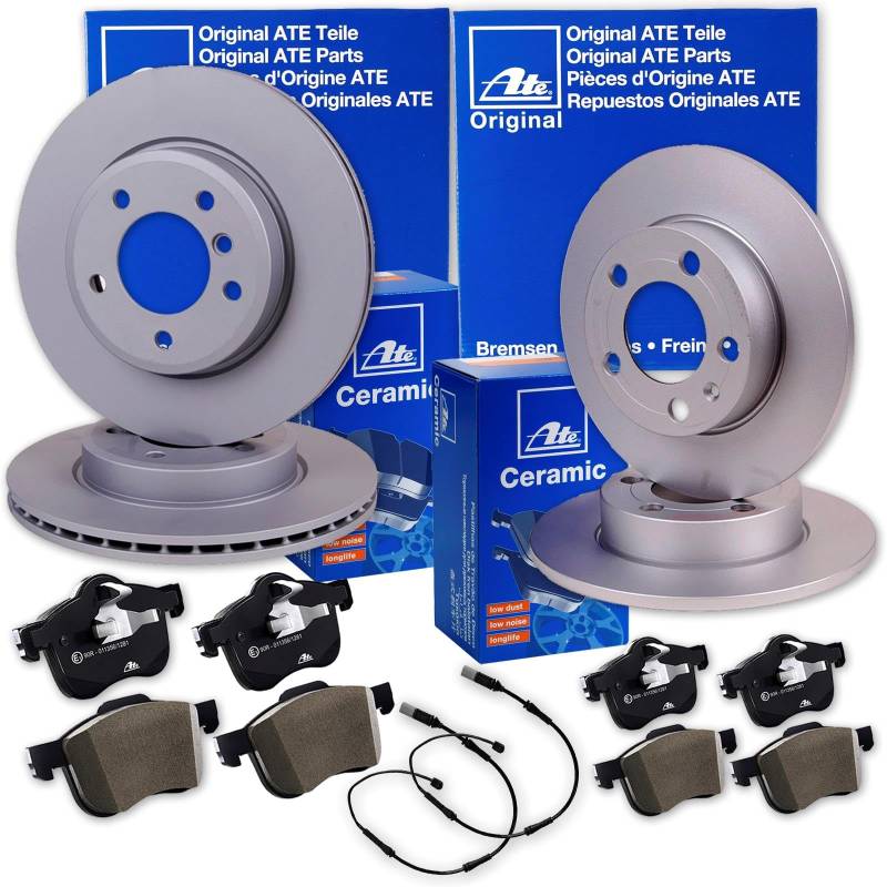 ATE Bremsscheiben + CERAMIC Beläge vorne + hinten passend für 1er F20 21 2er F22 von BandelOne