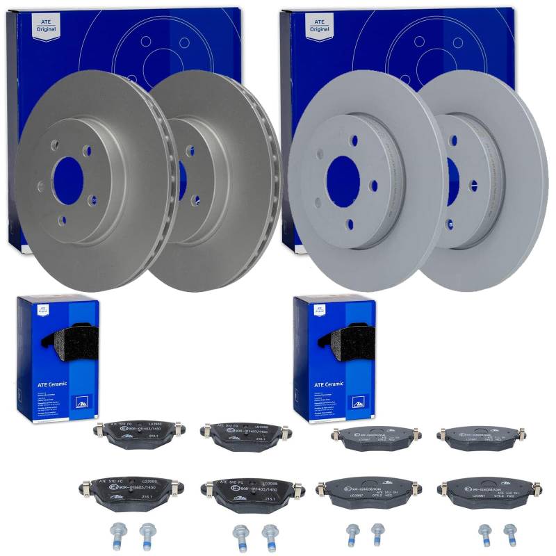 ATE Bremsscheiben + CERAMIC Beläge vorne + hinten passend für Mondeo 3 MK3 von BandelOne