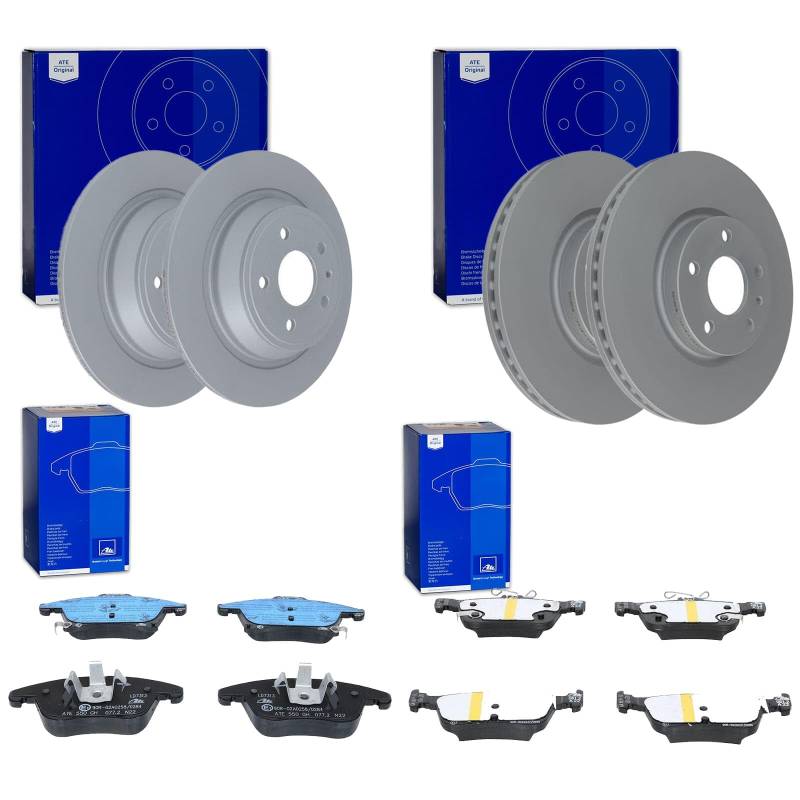 ATE Bremsscheiben + CERAMIC Beläge vorne + hinten passend für Mondeo 5 V MK5 von BandelOne