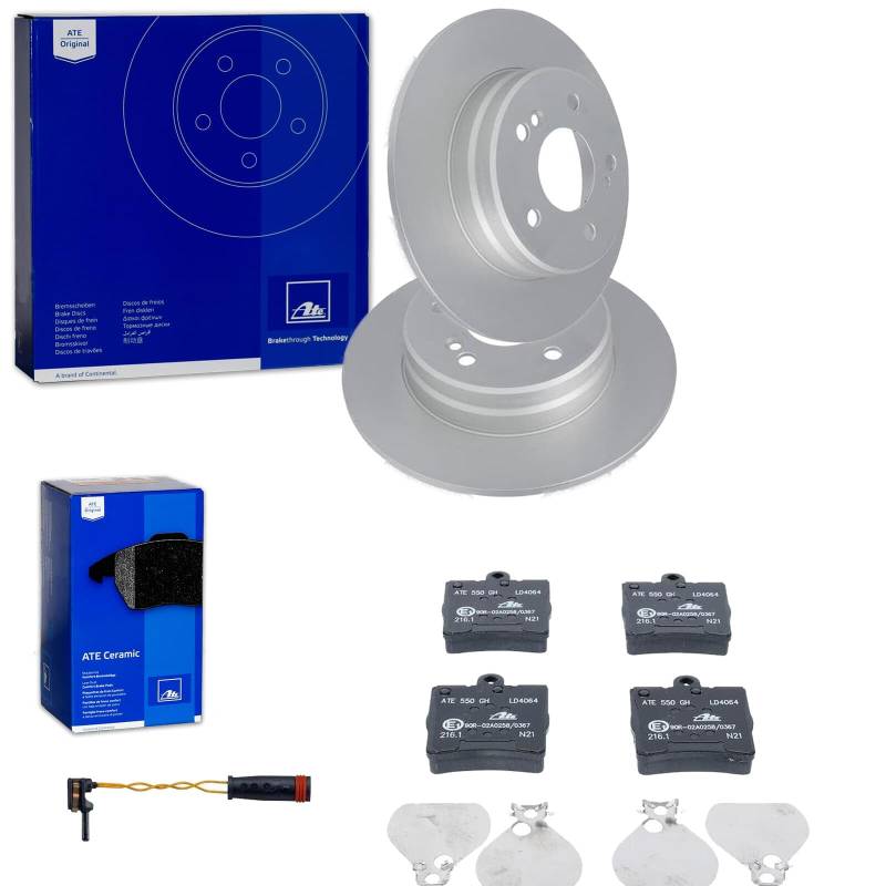 ATE Bremsscheiben + CERAMIC hinten passend für C-Klasse W203 CLK C209 SLK R171 von BandelOne