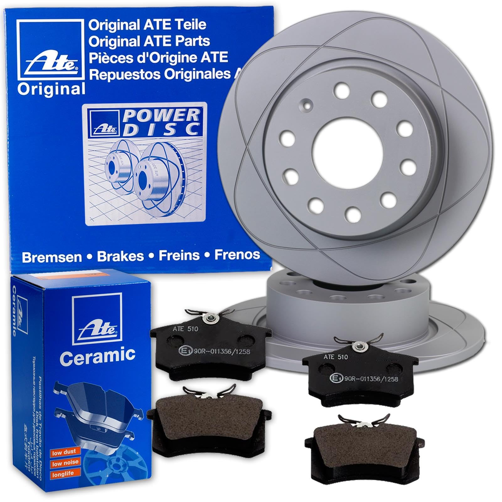 ATE PowerDisc Bremsscheiben + CERAMIC Beläge hinten für A4 8K B8 A5 8T 8F Q5 ATE PowerDisc Bremsscheiben + CERAMIC Beläge hinten für A4 8K B8 A5 8T 8F Q5 von BandelOne