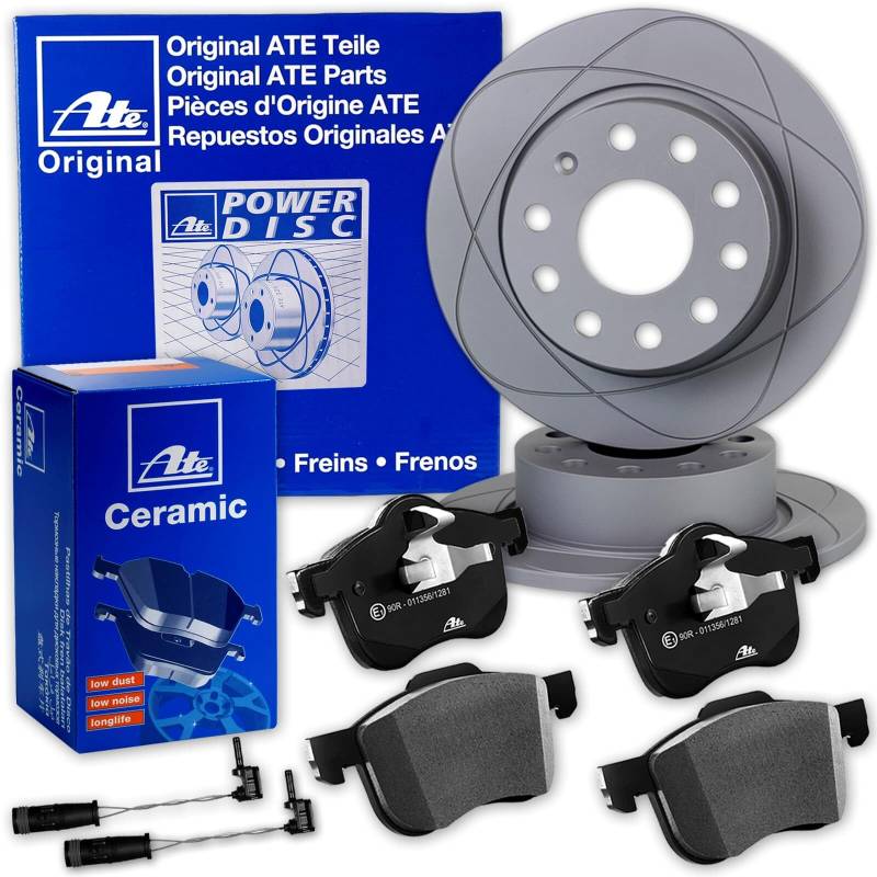 ATE PowerDisc Bremsscheiben + CERAMIC Beläge hinten für C/E W202 W210 von BandelOne