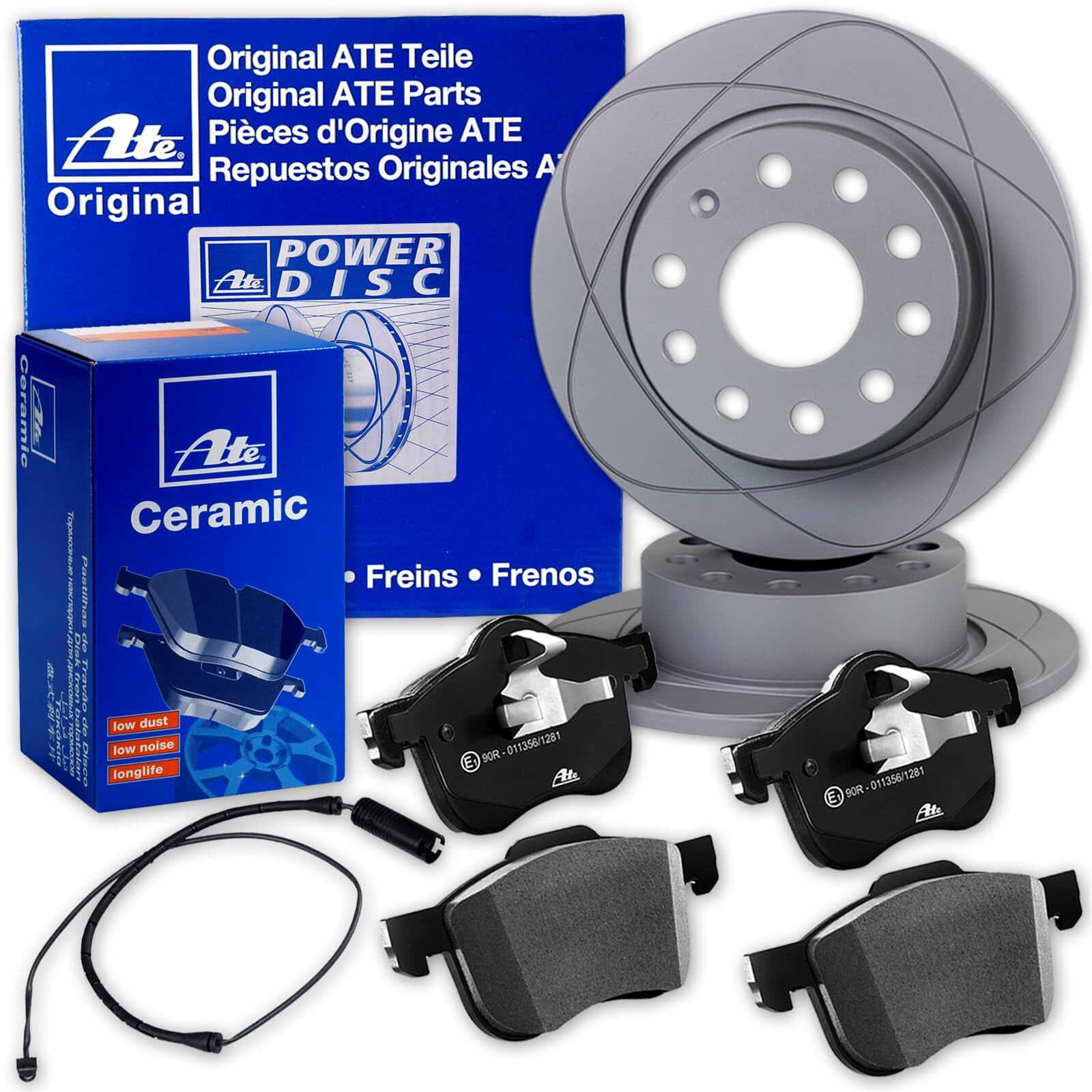 ATE PowerDisc Bremsscheiben + CERAMIC Beläge hinten passend für Mini R55-R59 von BandelOne