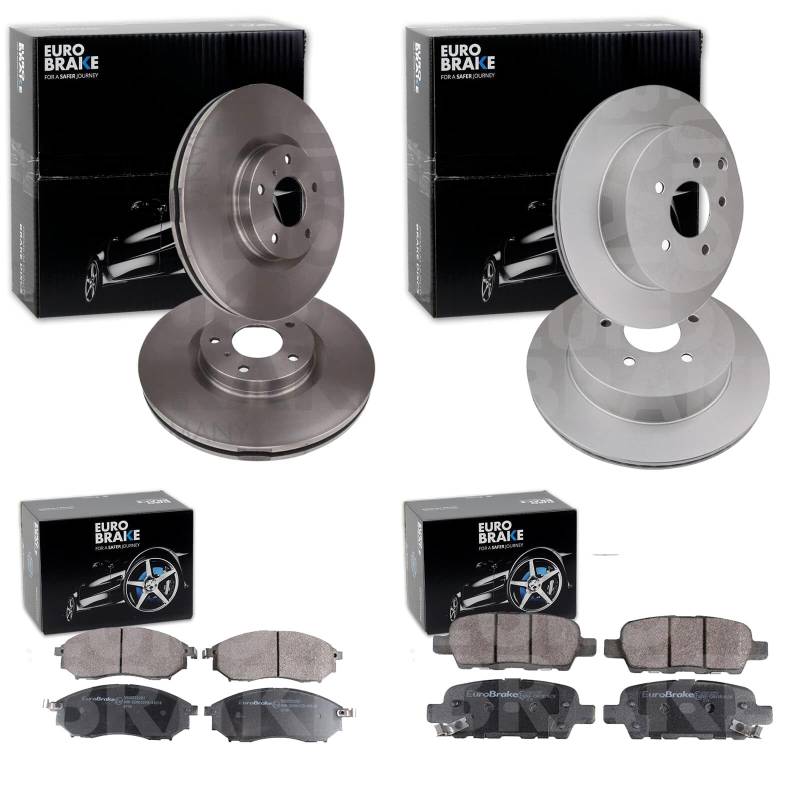 BandelOne Bremsscheiben + Beläge vorne + hinten passend für MURANO Z51 von BandelOne