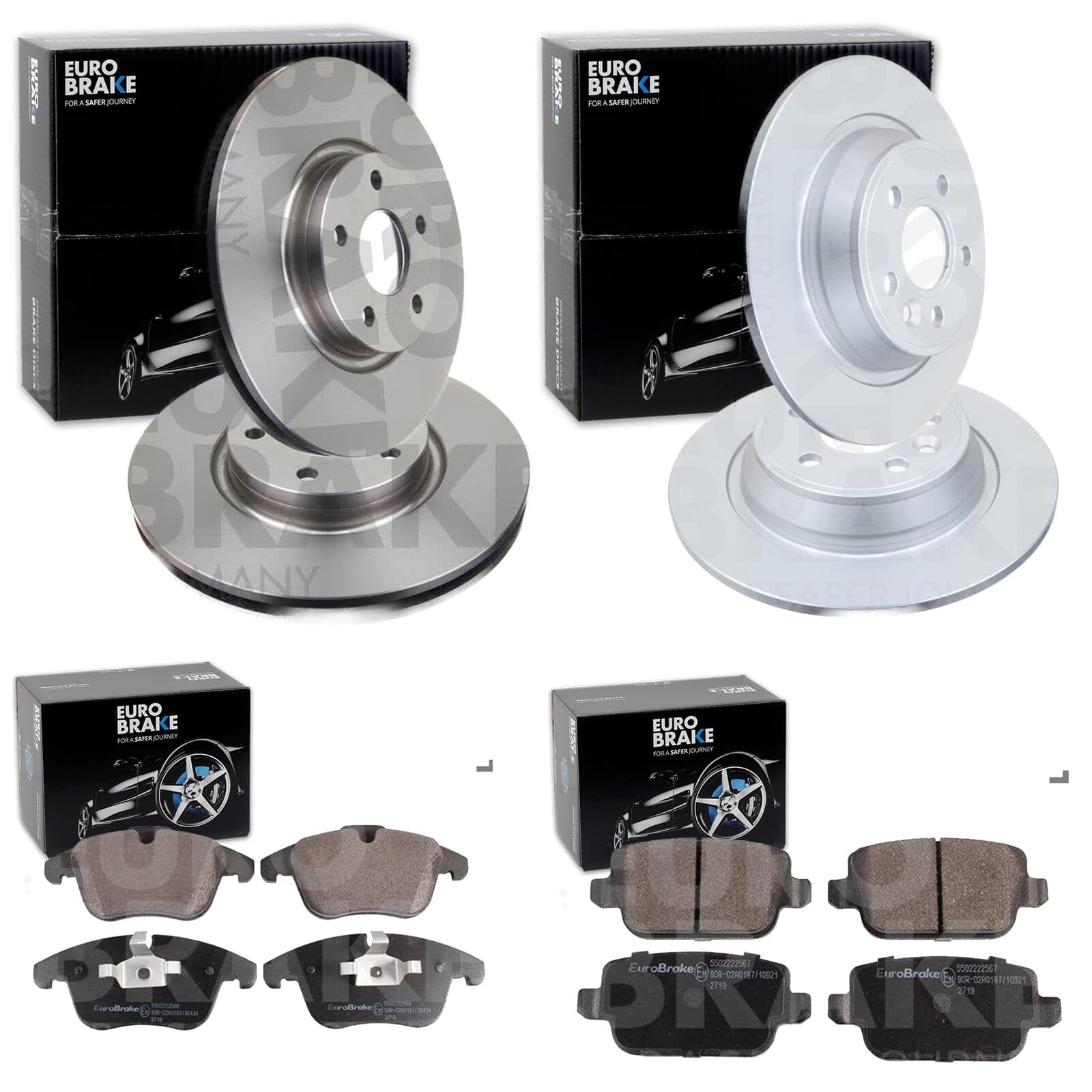 BandelOne Bremsscheiben + Beläge vorne + hinten passend für Mondeo 4 IV MK4 von BandelOne
