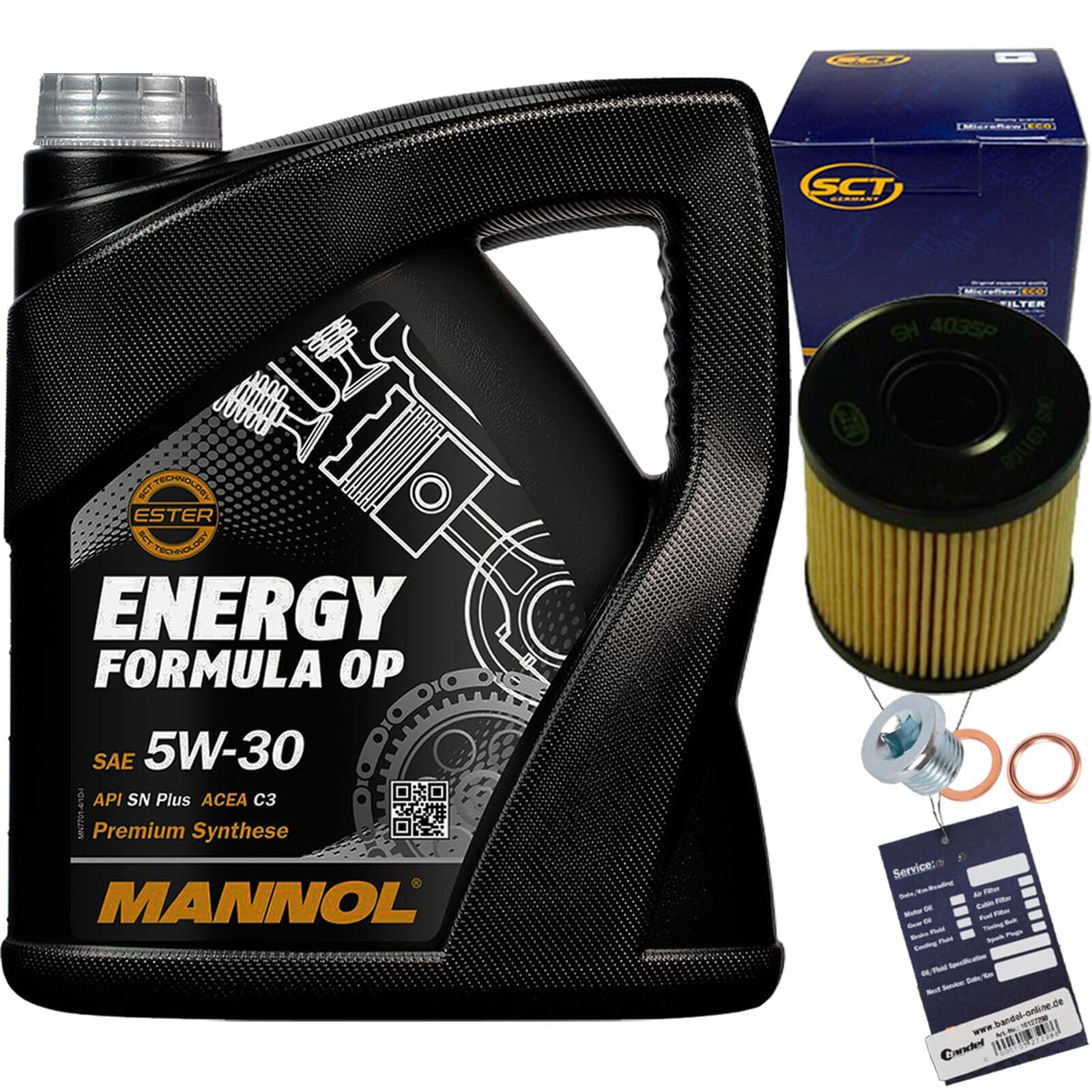 Inspektionepaket Motoröl 5W-30 4l und Ölfilter Inspektionepaket Motoröl 5W-30 4l und Ölfilter von BandelOne