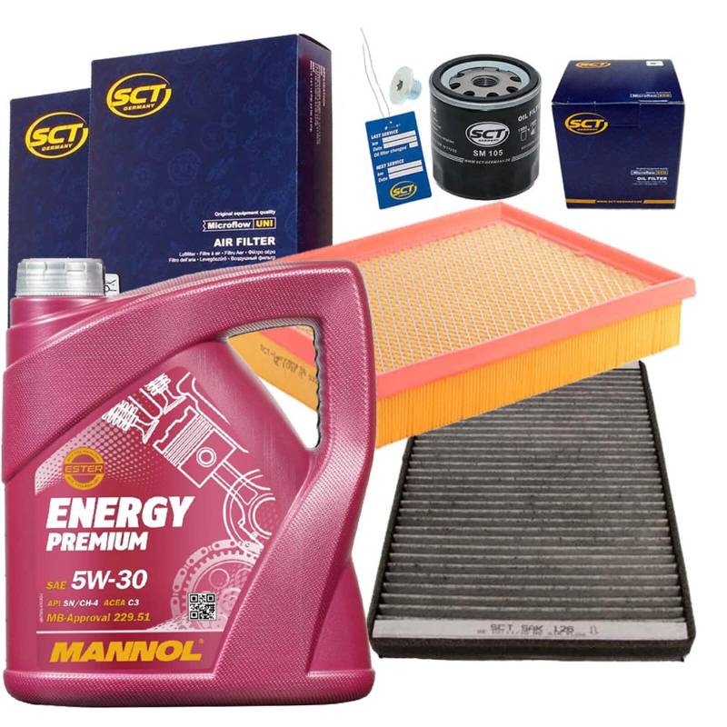 Inspektionspaket 5l Motoröl 5W-30 und Filterset zum Austausch von BandelOne