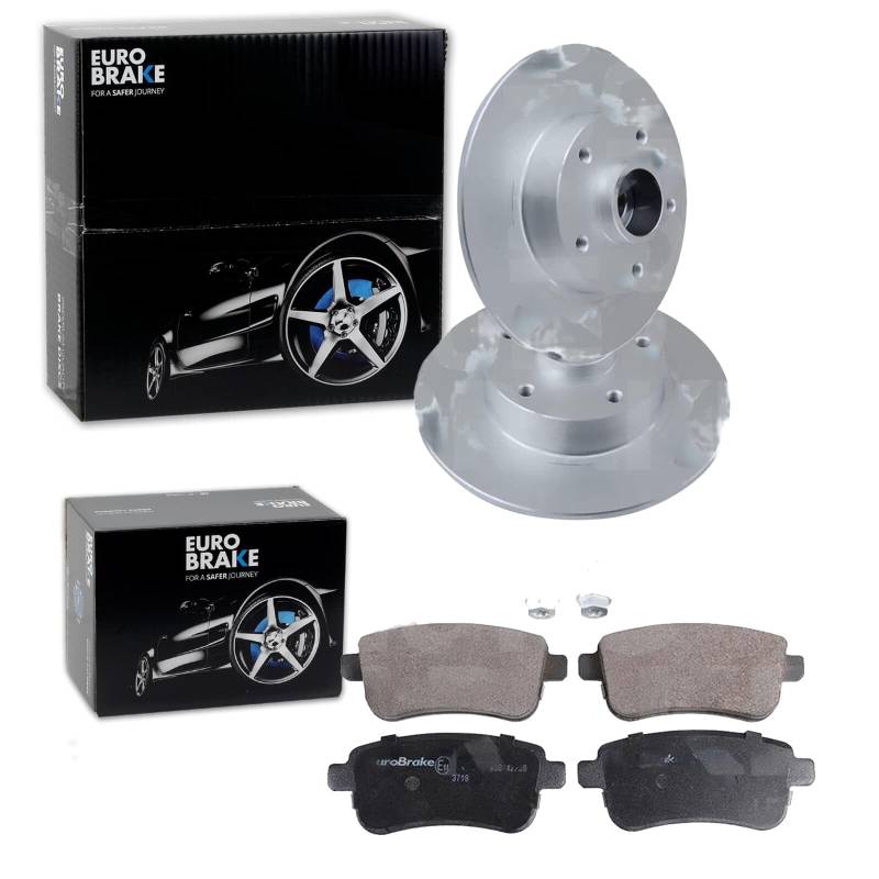 EUROBRAKE Bremsscheiben 260mm + Beläge hinten passend für Megane 3 SCENIC von BandelOne
