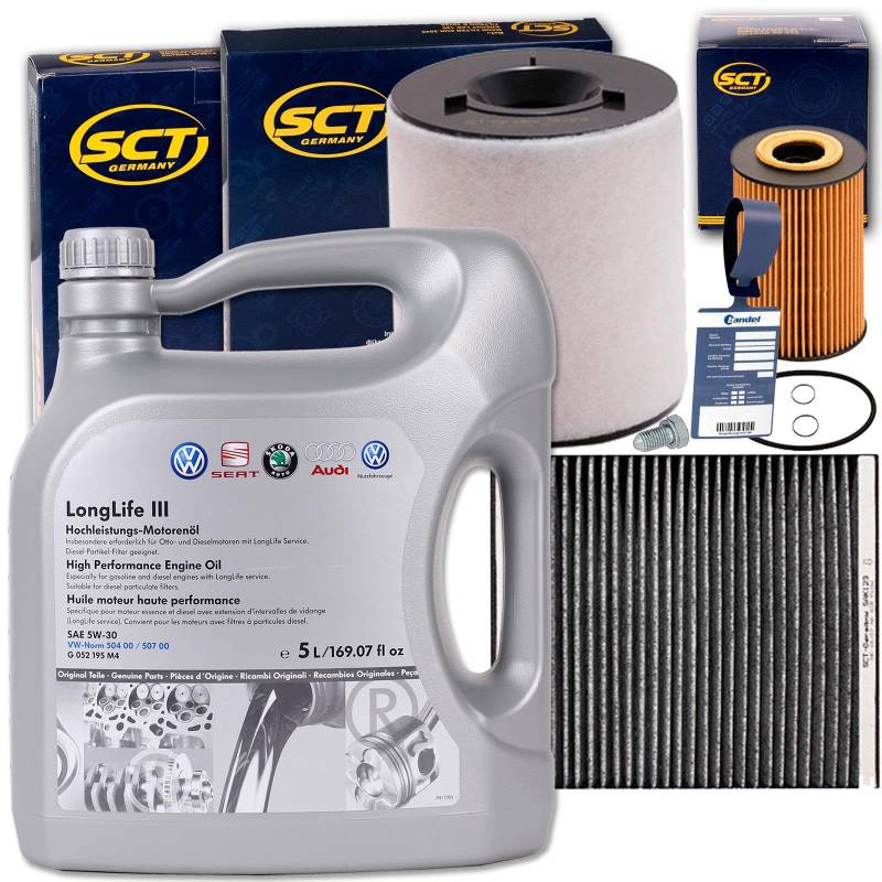 Filter- + 5L LL3 Öl 1.6 TDI passend für Polo 6R Fabia 2 IBIZA 4 von BandelOne