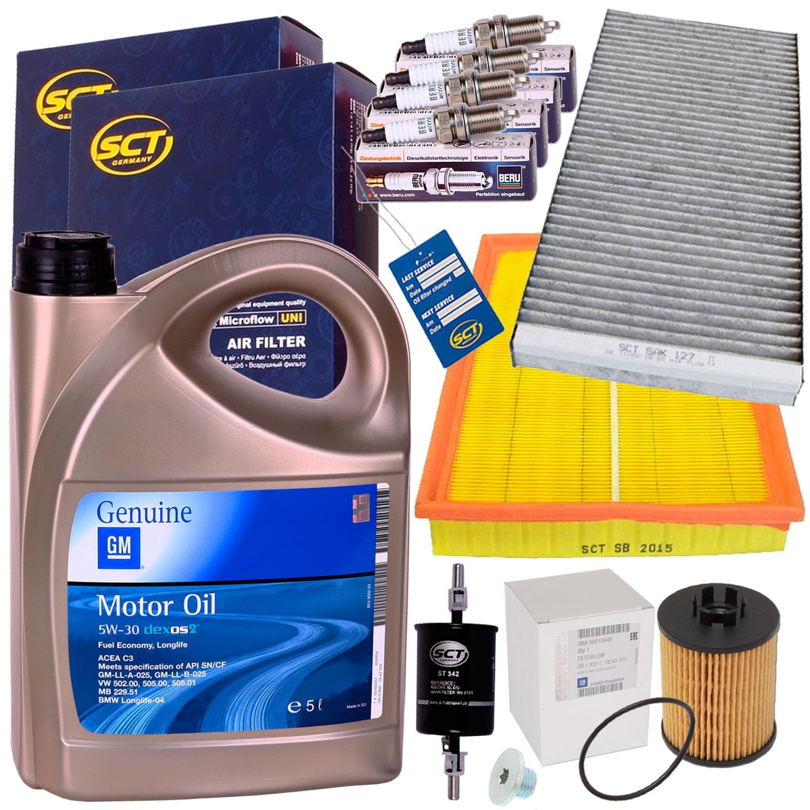 Filter Inspektionspaket + 5W30 DEXOS Motoröl passend für Corsa C 1.0-1.4 Filter Inspektionspaket + 5W30 DEXOS Motoröl passend für Corsa C 1.0-1.4 von BandelOne