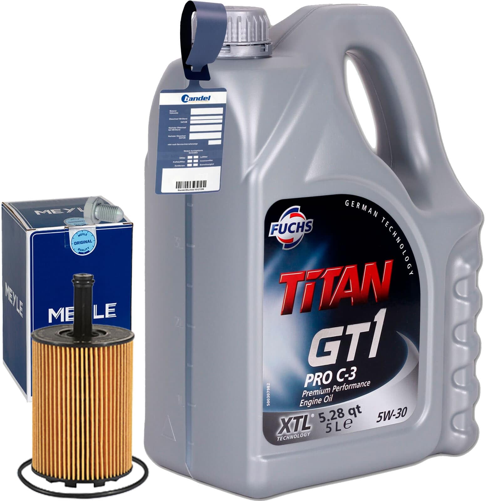 Ölfilter-Set + 5W30 Öl für A2 3 4 5 6 Golf 5 Passat 3C Polo 9N von BandelOne